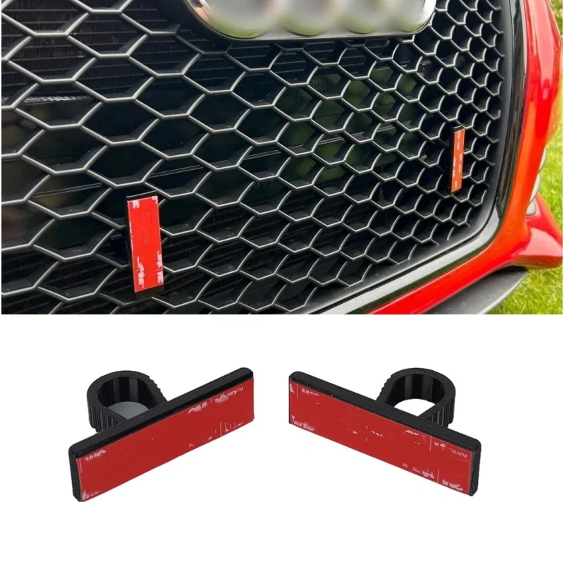 2Sets For Audi RS Grille Number Licence Plate Holder Honeycomb Clips Car Accessories Grille Number Licence Plate Holder