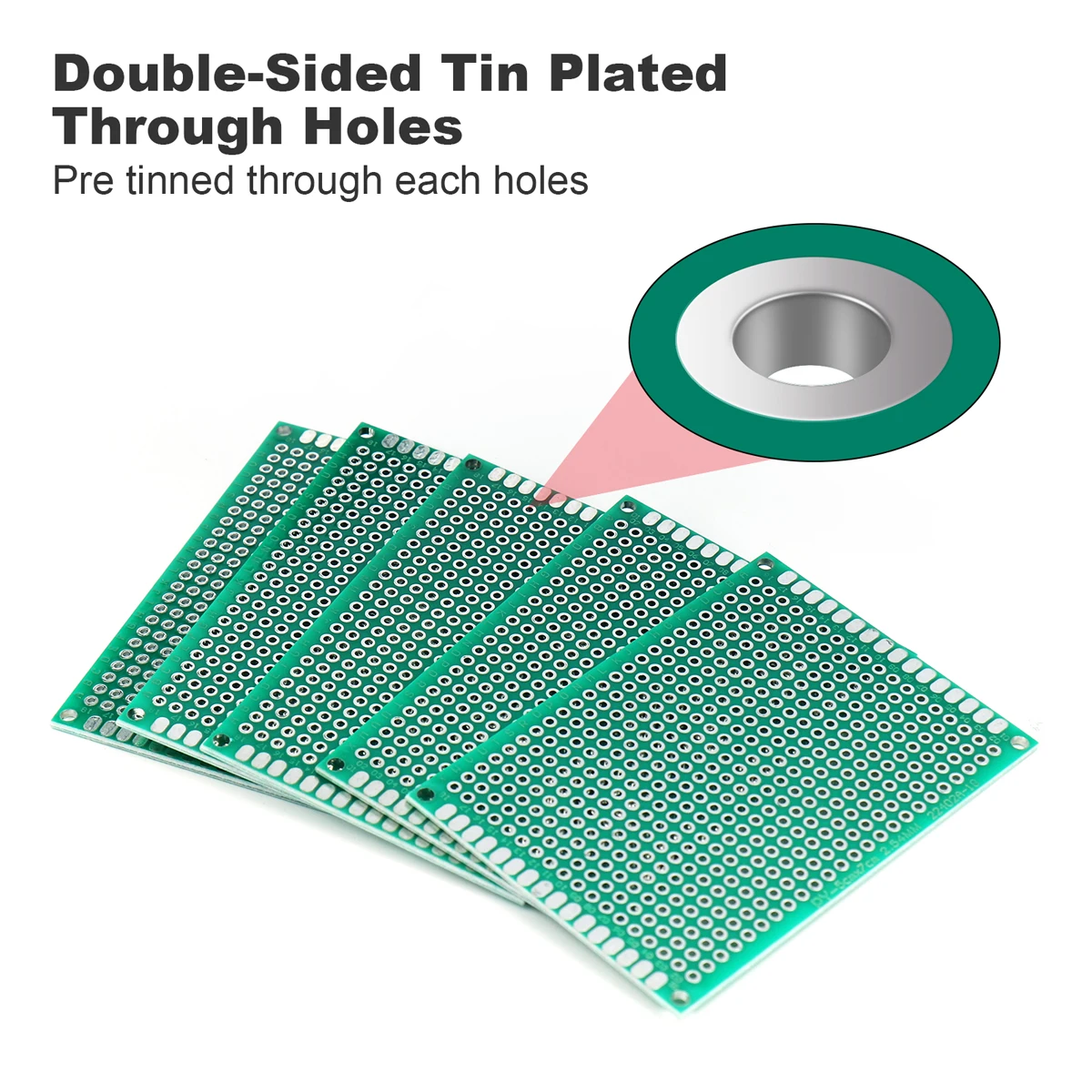 20Pcs PCB Board Double Side Circuit Protoboard 5Pcs Each Size 2x8 3x7 4x6 5x7 cm Mixed Boards Universal DIY Hole Soldering Plate