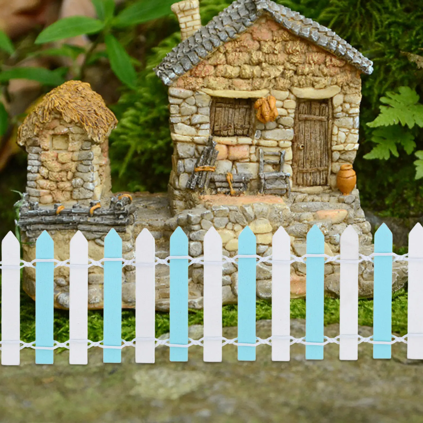 

Miniature Wooden Fence for Village Micro Landscape Small Garden Decor Fairy Garden Fence DIY Wood Picket Ornament Craft