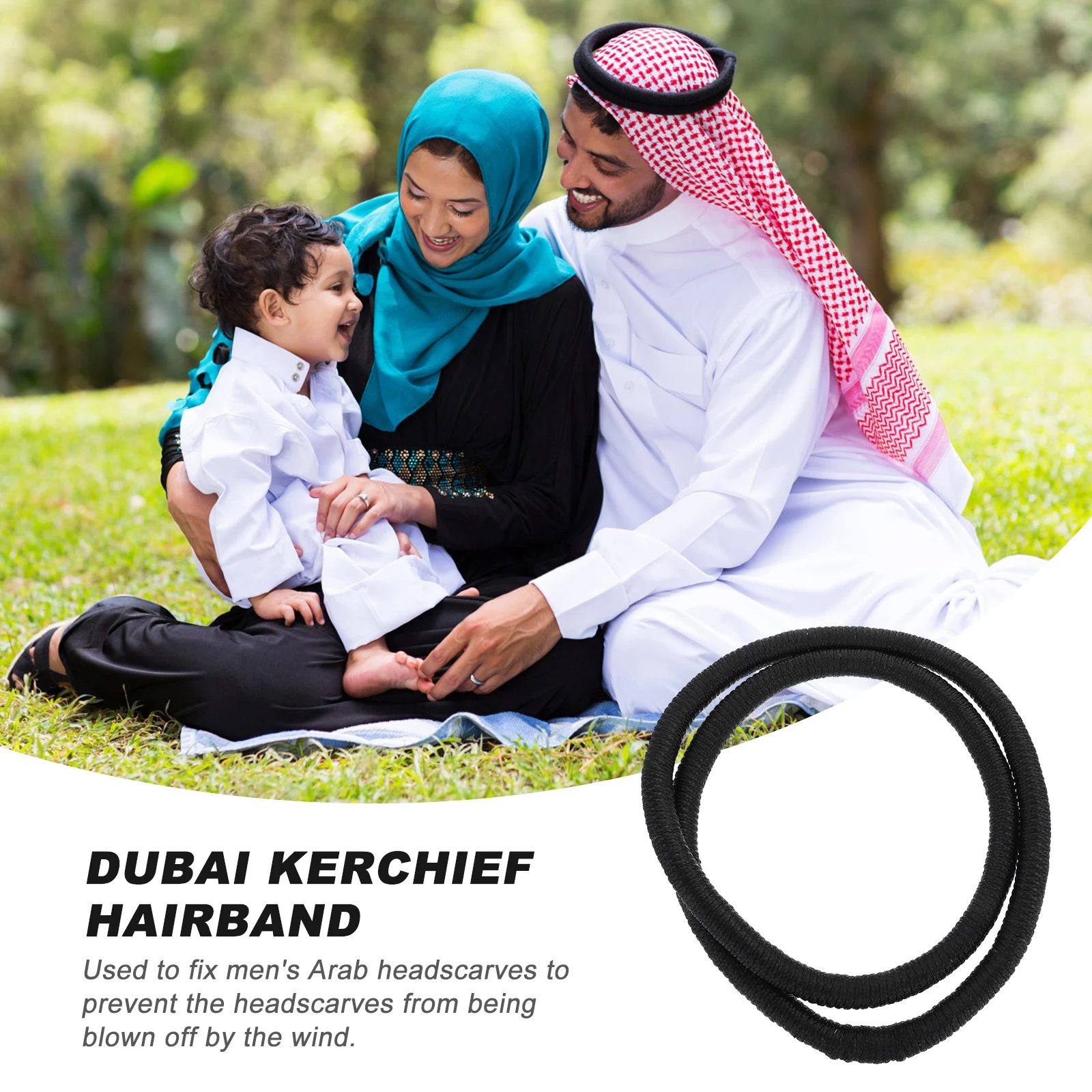 

Adjustable Men'S Headband For Arab Shemagh Windproof Lightweight Pu One Size Fits All Durable Practical Muslim Headwear