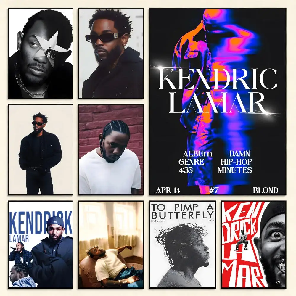 Hip-Hop Rapper K.Dot Kendrick Lamar Poster Digital Solvent Print Waterproof PP Fade-Resistant Wall Art Room Decor Gift