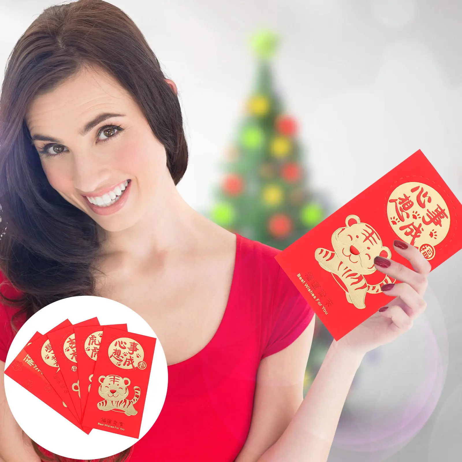 30Pcs New Year Red Packets Red Envelopes Creative Patterns Festive Atmosphere Money Storage Packets Lightweight Easy Carry
