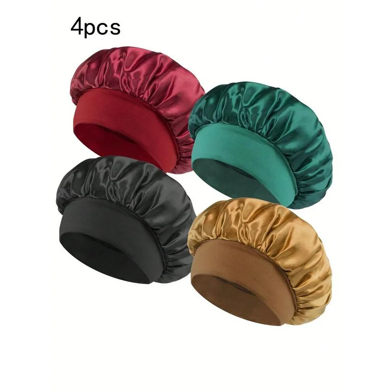 Women's Elegant Plain Color Hair Bonnets for Gift, Summer Outfits 2024 Trendy Soft Comfort Sleeping Bonnets for Preserving Hairs