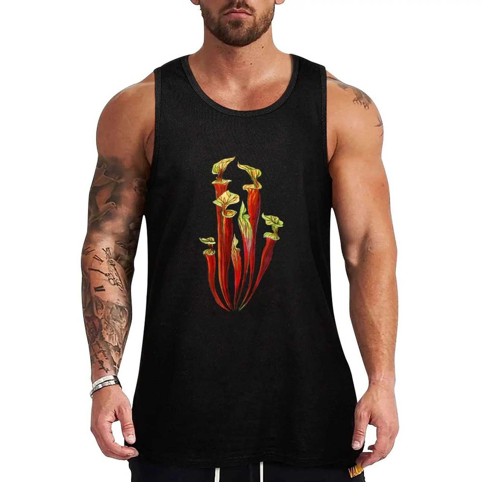 Camiseta sin mangas Sarracenia Carnivorous Plants, ropa de playa, camiseta informal holgada sin mangas