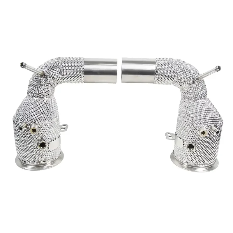 SS304 Heat Shield Downpipe Test Pipe for 2019+ 911 992 Carrera Targa 4 S 4S 3.0TT Downpipe Header