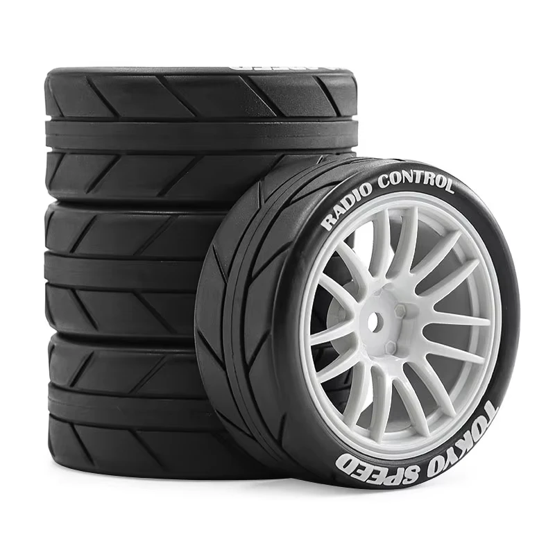 4Pcs 1/10 Scale RC Rally Drift Wheel Tire Set for Tamiya FW06 TT01 TT02 XV01 Racing Car Upgrade Replacement Part view 2