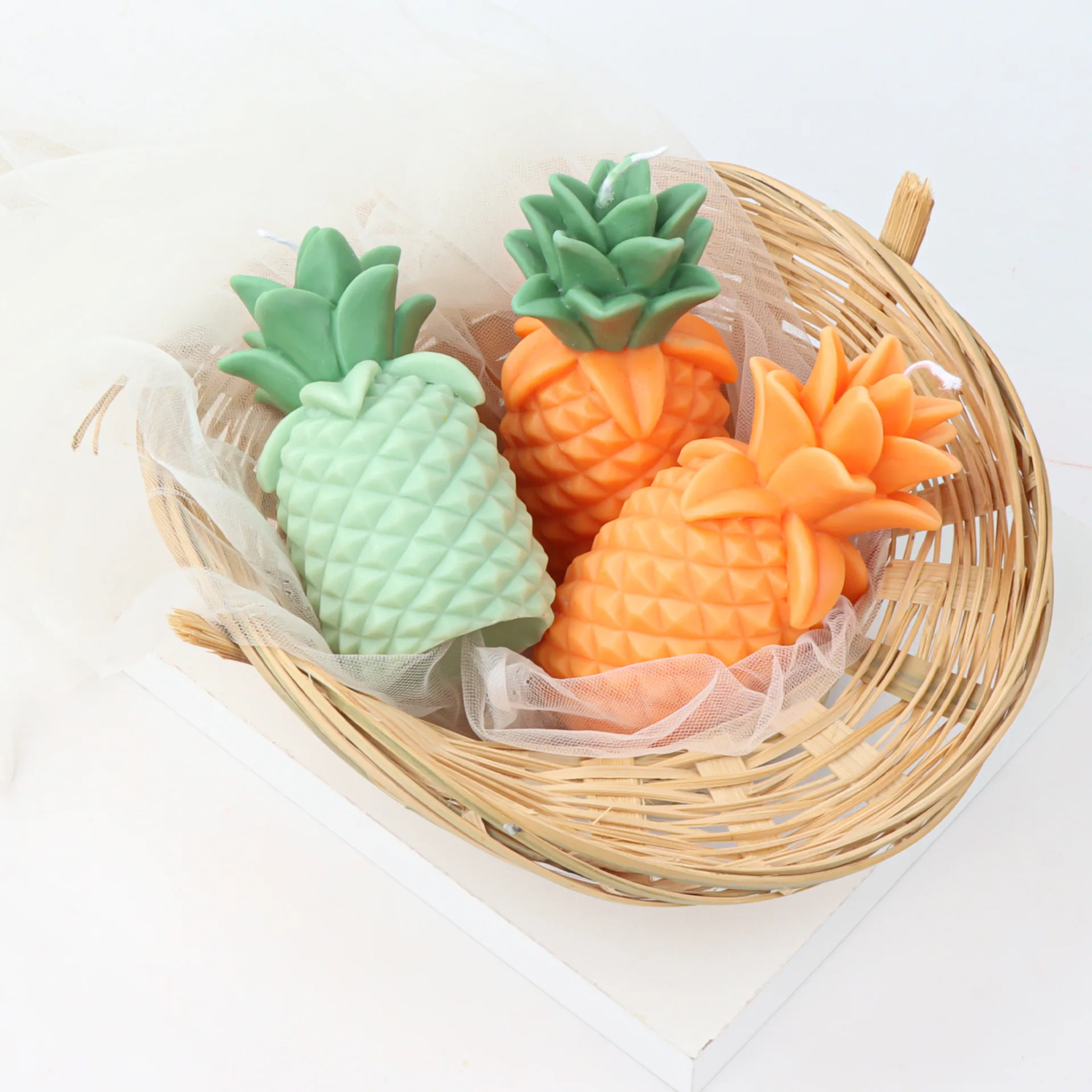 ثلاثية الأبعاد الأناناس شمعة قالب من السيليكون للزينة الشوكولاته اليدوية الجبس الروائح الصابون الراتنج شمعة قالب من السيليكون