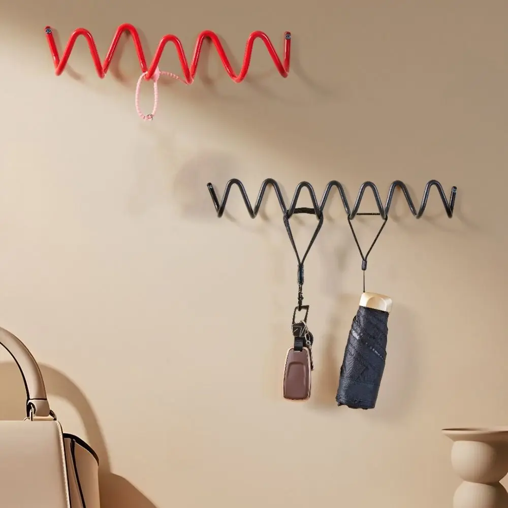 

Металлический настенный крючок волнистой формы, водонепроницаемый настенный крючок для одежды на задней двери, минималистичный компактный фон, декоративный крючок