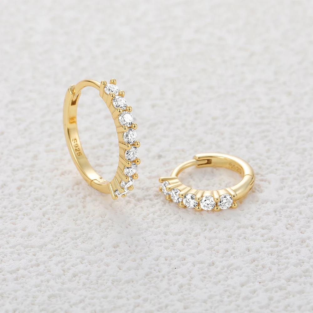 KOJ Exquisite 8MM/12MM Hoop Earrings for Women Original 925 Sterling Silver Real Moissanite Gem Women's Earring 2023 New