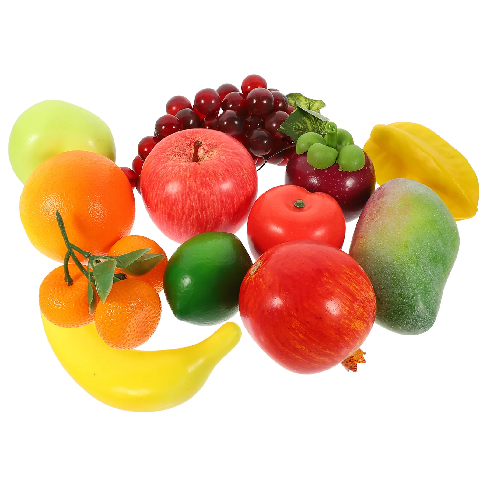 

12pcs Simulated Fruit Ornaments Realistic Plastic Artificial Fruits Fake Decorations Layout Scene Decor Photography Props Vivid
