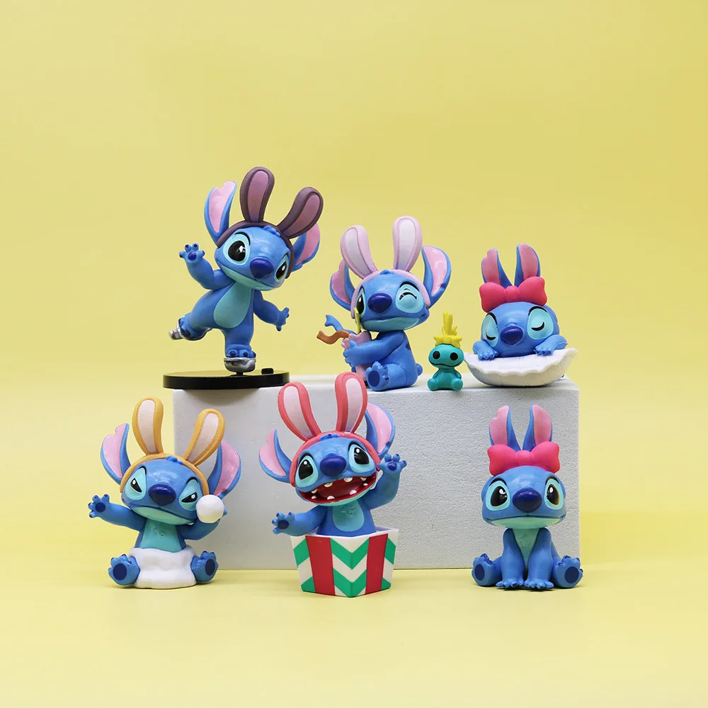 

Disney Stitch Model Doll Action Anime Figures Model Cute Cartoon Winter Story Series Doll Toy Esports Room Desktop Ornament Gift
