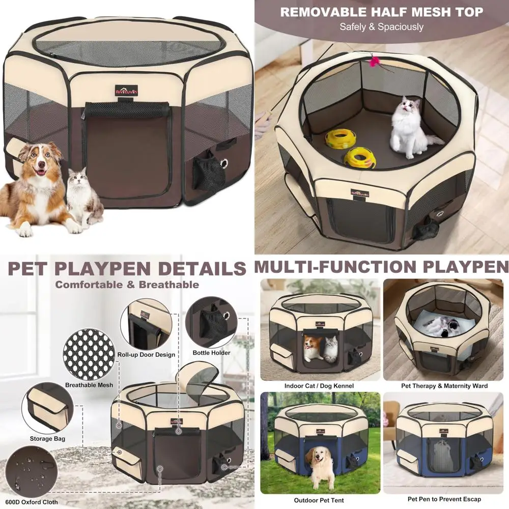 

Складной водонепроницаемый манеж для домашних животных для кошек, щенков, кроликов, цыплят — прочная портативная дорожная ручка с длительным использованием