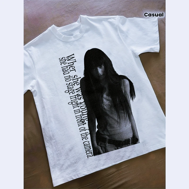 Black and white artistic portraits of men and women, when quoted, unisex T-shirt, casual streetwear for all seasons