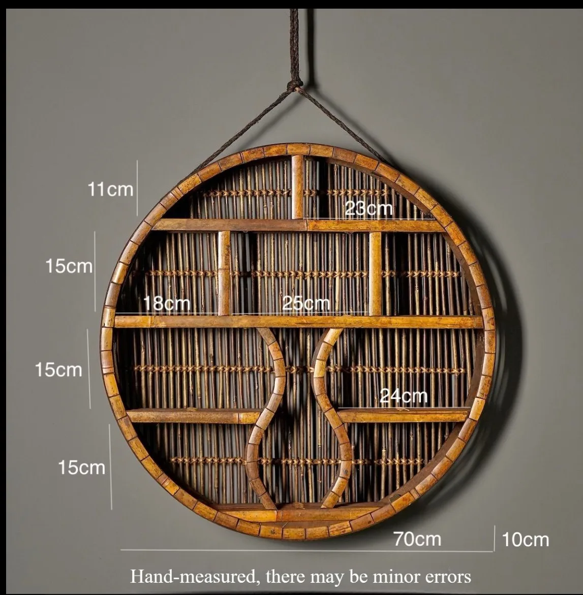 خزانة كتب معلقة على الحائط للمكتب المنزلي، إطار من الخيزران متعدد الوظائف، إطار من الخيزران #3
