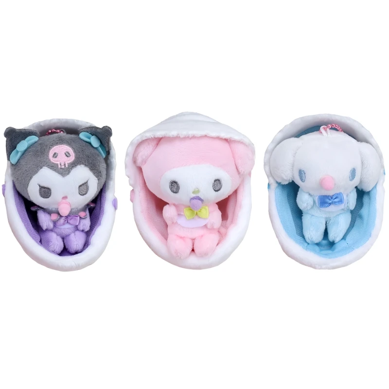 

3Pcs/Set Sanrio Baby Series Plush Toy Cartoon Anime Doll Kuromi My Melody Cinnamoroll Kawaii Pacifier Pendant Keychain Kid Gift