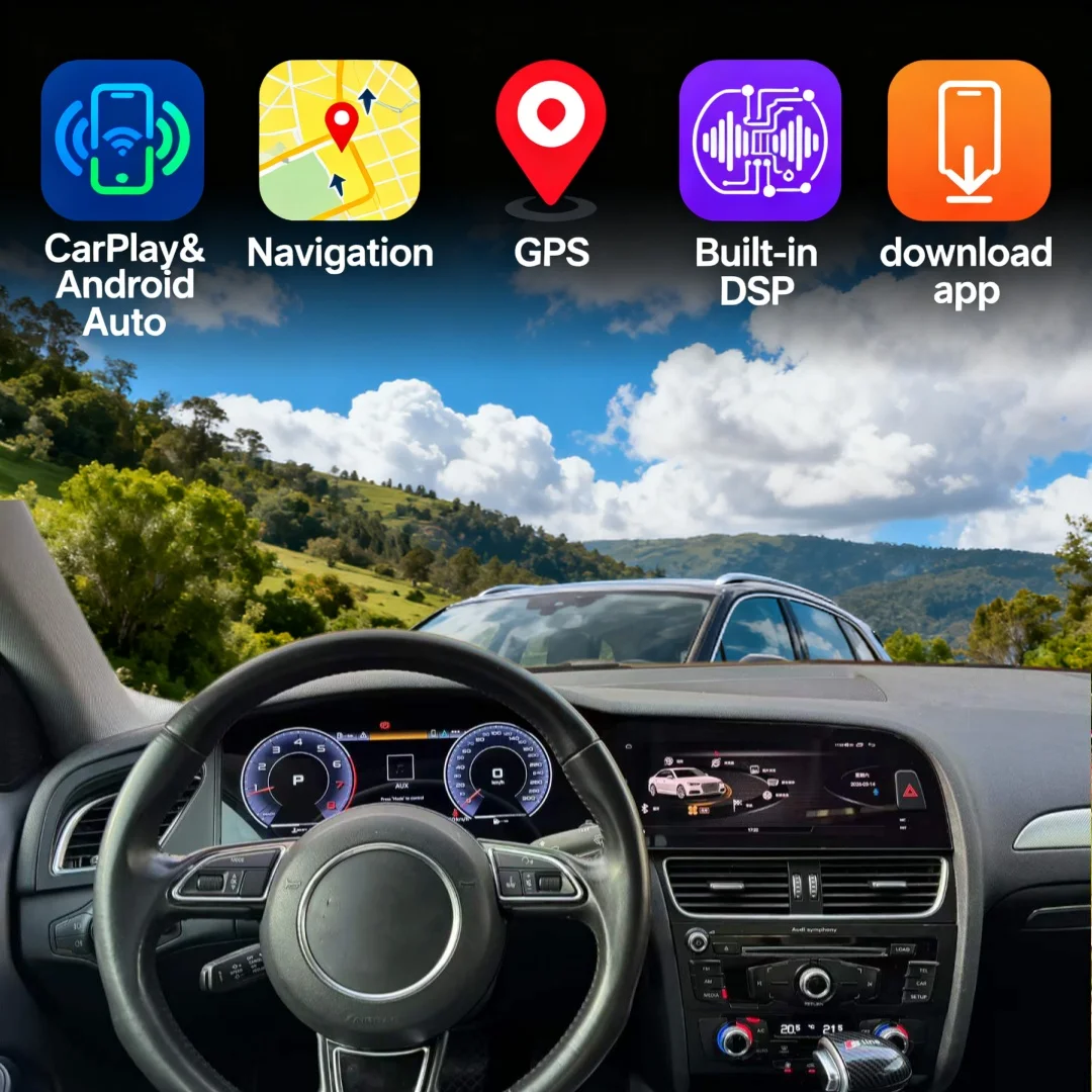 

Android 14.0 для Audi A4 A4L 2009-2016, двойной экран, цифровая приборная панель, LCD-дисплей, спидометр, мультимедийный проигрыватель с поддержкой CarPlay.