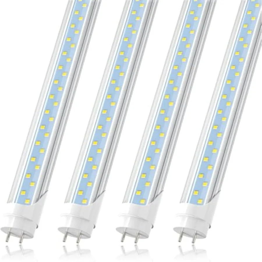 

T8 4FT LED Type A+B Light Bulbs 24W 3000LM 5000K Plug and Play or Ballast Bypass 4 Foot Flourescent Tube Replacement ETL Listed