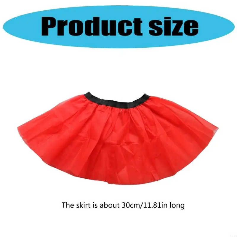 Y88A女性と10代のための短いバレエスカート5レイヤーチュールバレエダンススカートスカート女性のためのハロウィーンとクリスマス