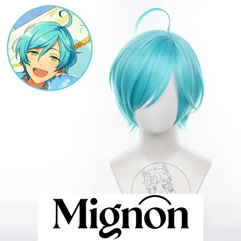 

Aqua Blue Short Cosplay Wig for Ensemble Stars Kanata Shinkai (Fine), Pre-styled Halloween Gift