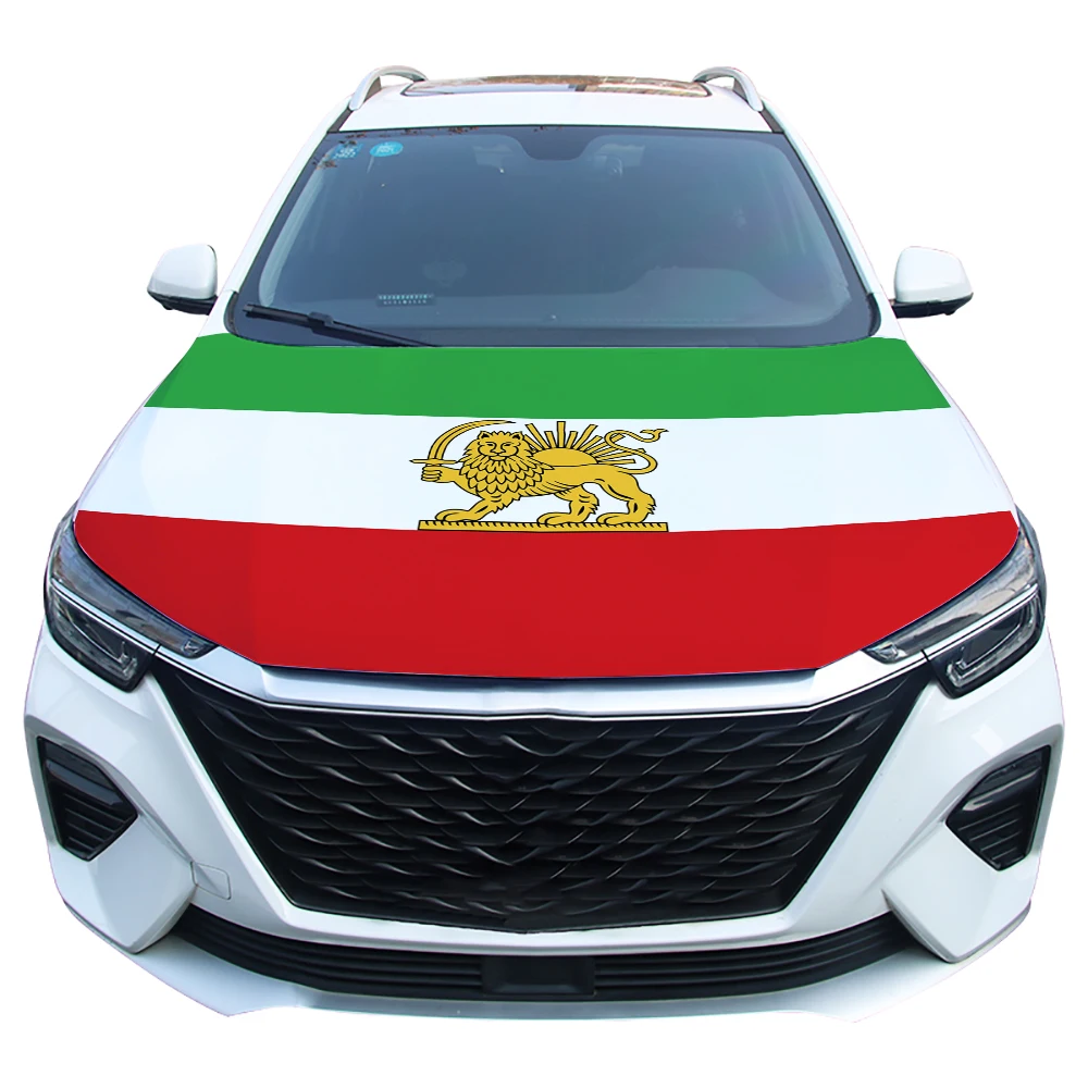 National Iranian Lion and Sun Flag Car Engine Hood Cover Iran Nationals Flag For Vehicle Decoration