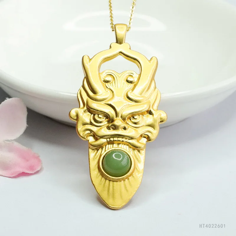 

Натуральный Зеленый Хотанский Нефрит Подвеска Я Цзы Дракон Сила HT4022601