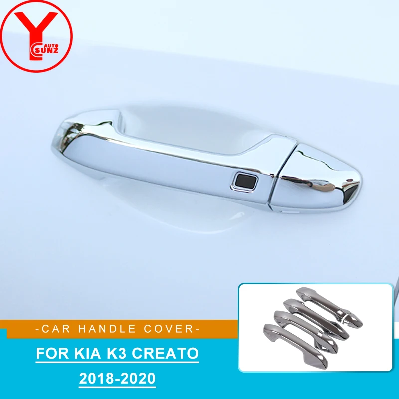 

Outer Door Handle Bowl Cover Chrome Molding Overlay Garnish Protector For Kia K3 Creato 2018 2019 2020 Car Styling Accessories