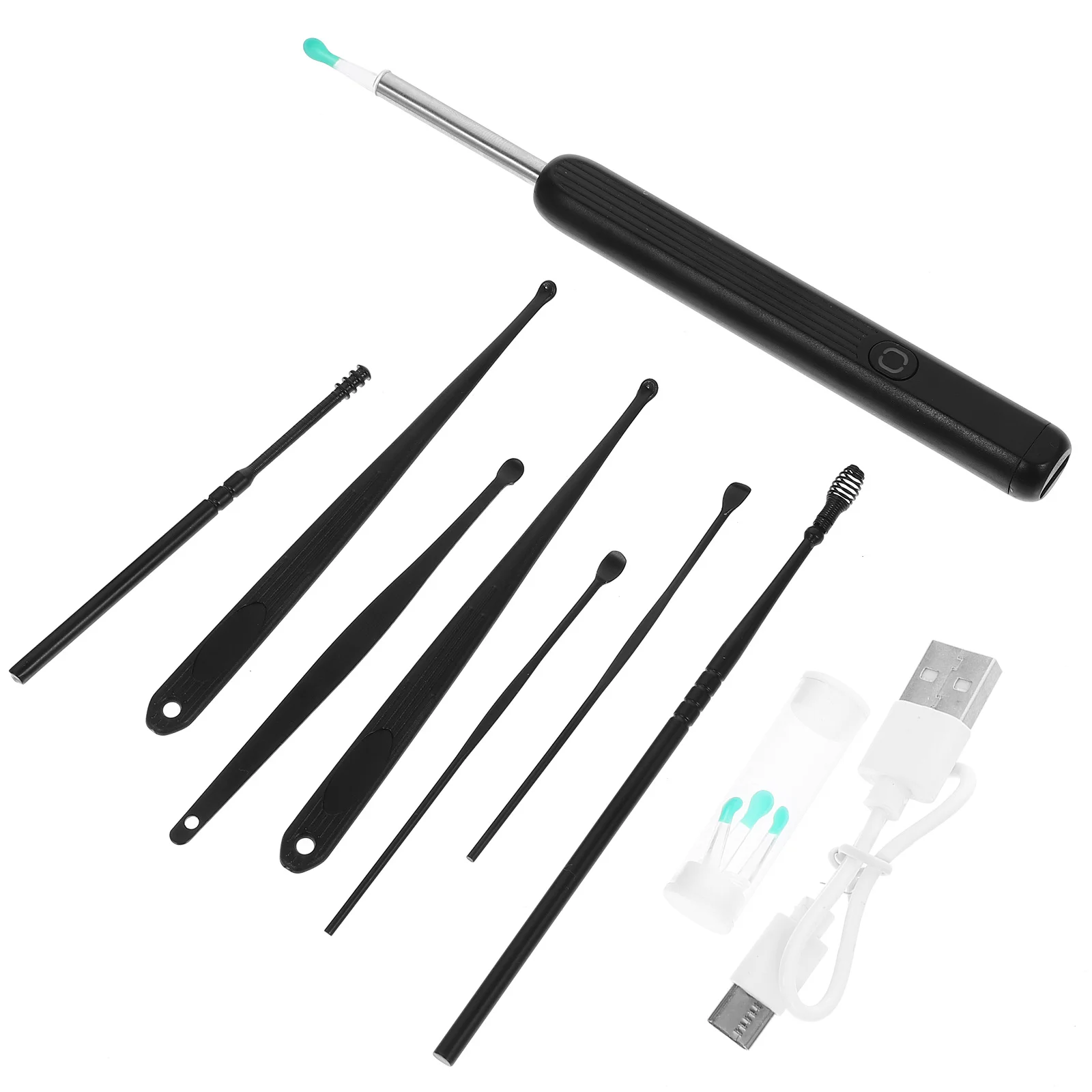 

Наконечник 3 мм, 1296P, черный портативный набор для удаления ушной серы, 4 насадки для чистки совок для носа, проверки полости рта