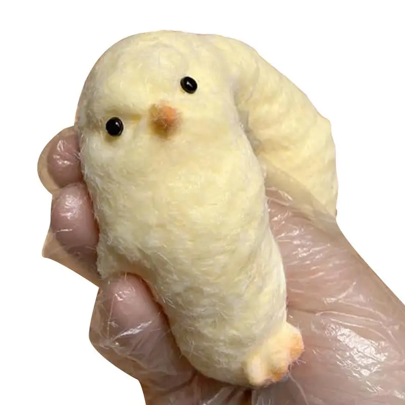 Cute Squeeze Chicken Toy Handmade Plush Simulation Yellow Chicken Squeezing Pinching Soft Toys Relief Pressure Gift