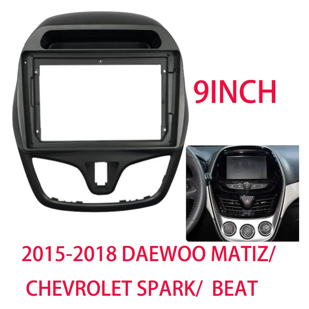 

9 Inch Car Fascia For Chevrolet Spark Beat 2015 2016 2017 2018 Dashboard Installation Trim Refitting Panel Car Radio Frame Kits