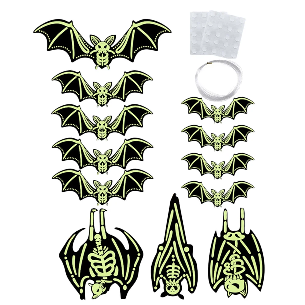 

1 Set Glow In The Bat Decor Halloween Hanging Decoration For Outdoor Garden Porch Courtyard Party Luminous Ornament
