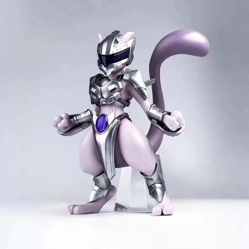 Bandai Anime Pokemon Mewtwo In Steel Armor Action Figure Model Gk Patung Koleksi Desktop Dekorasi Mainan Hadiah