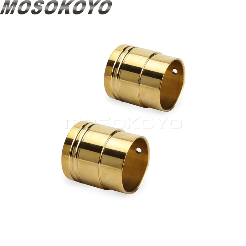 2Pcs Universal Brass Exhaust Tail Muffler Tip Pipe Cafe Racer For Harley Chopper Bobber Custom Honda Yamaha Exhaust Muffler End