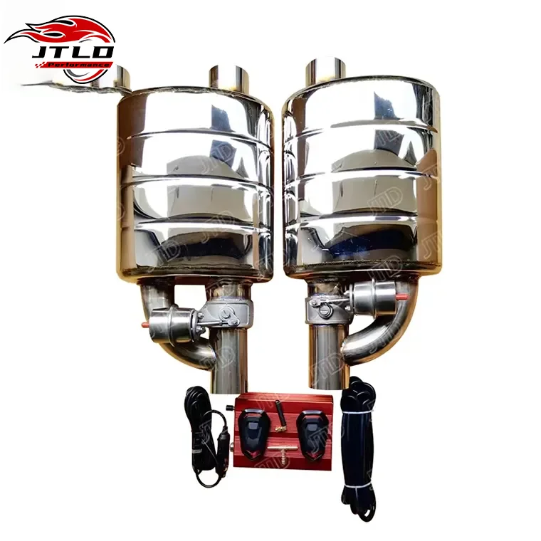 JTLD 3 76mm 304SS Exhaust System Valvetronic Valved Muffler Remote Valve Performance Exhaust Pneumatic Muffler