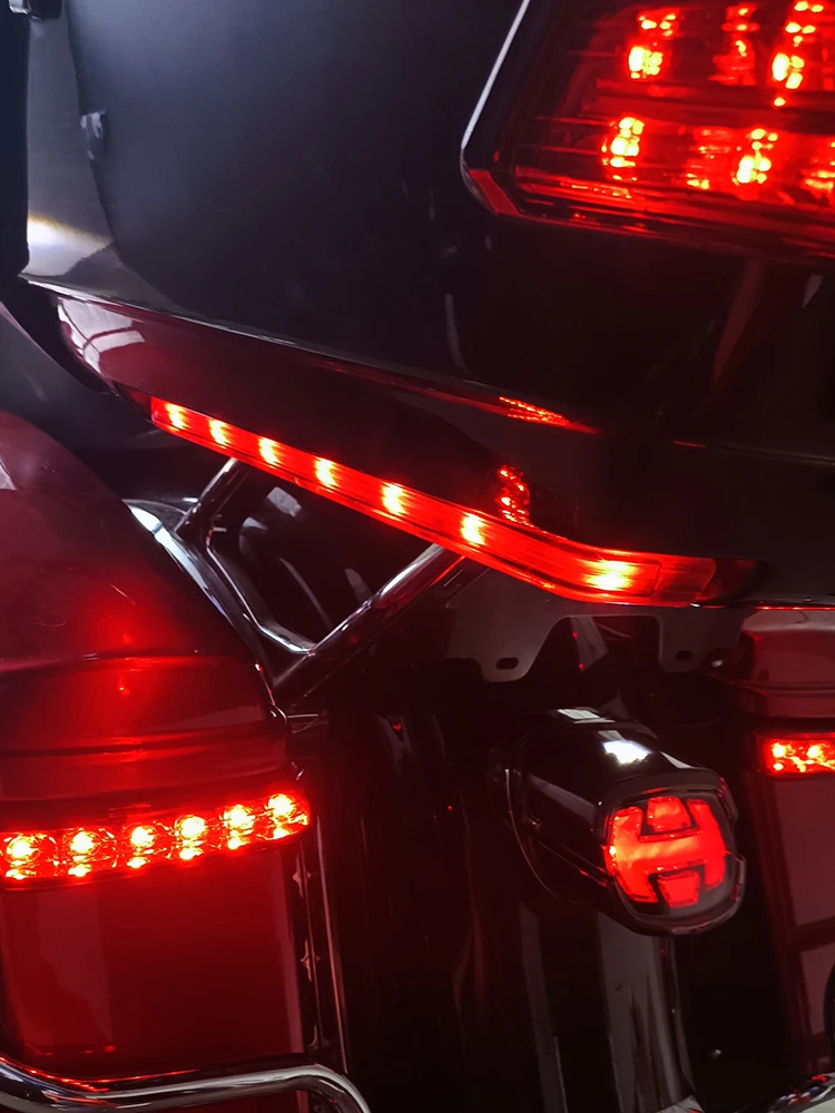 Motorcycle Red Tour Luggage Pack LED Lights Accent Side Marker Lamp For Harley Touring Road King Electra Road Glide 2006-2025