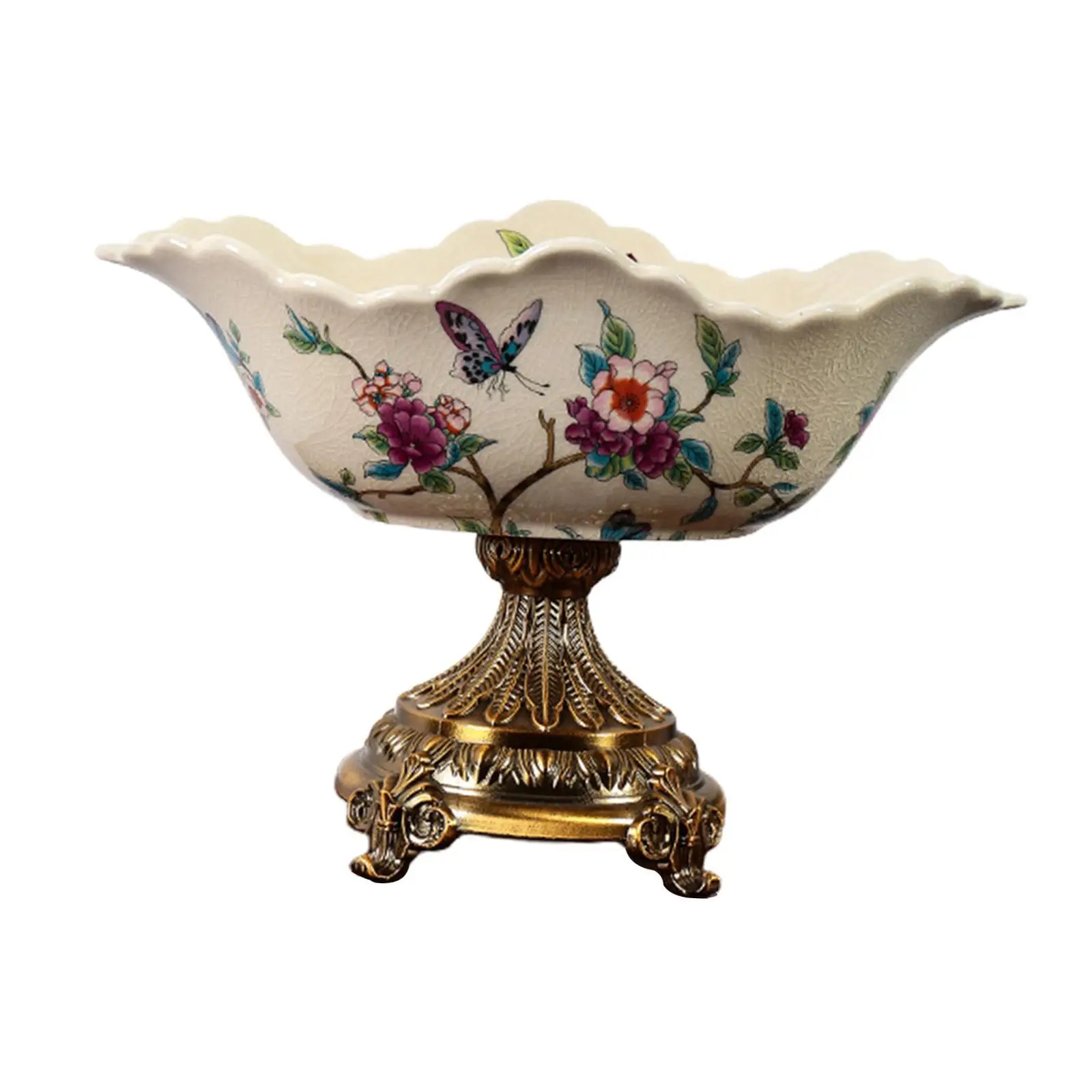 Ceramic Fruit Bowl Practical High Footed Fruits Tray Fruit Plate Pedestal Bowl for Vegetables Snack Fruit Household Table