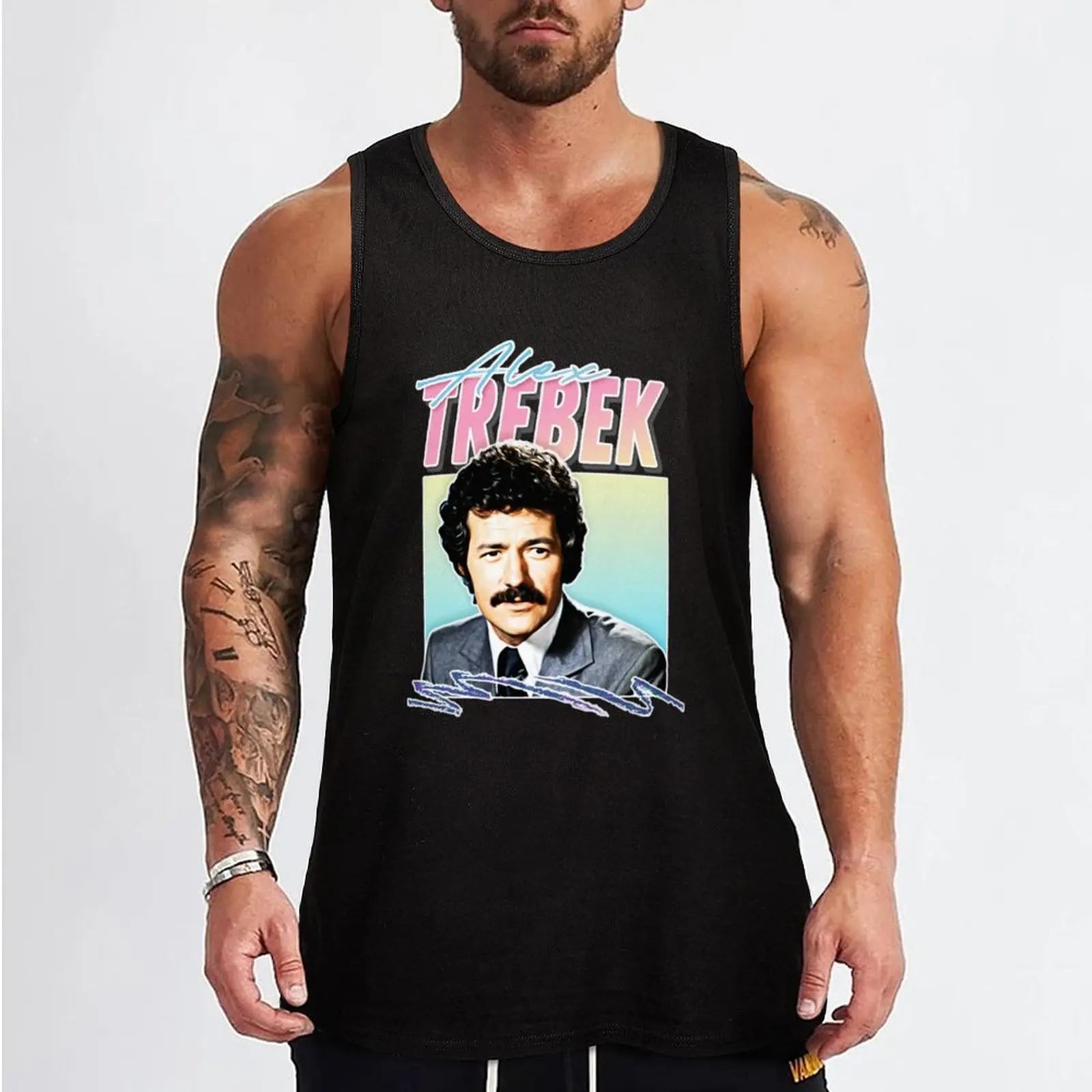 Alex Trebek Retro Vintage Aesthetic Tank Top anime gym t shirt gym
