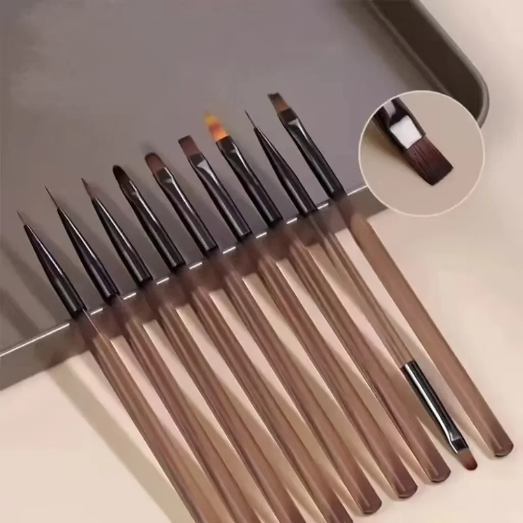 Gradient Nail Art Brush Acrylic Nail Ombre Pen DIY UV Gel Brushes Painting Drawing Flowers Nails Brush Manicure Tools for Salon