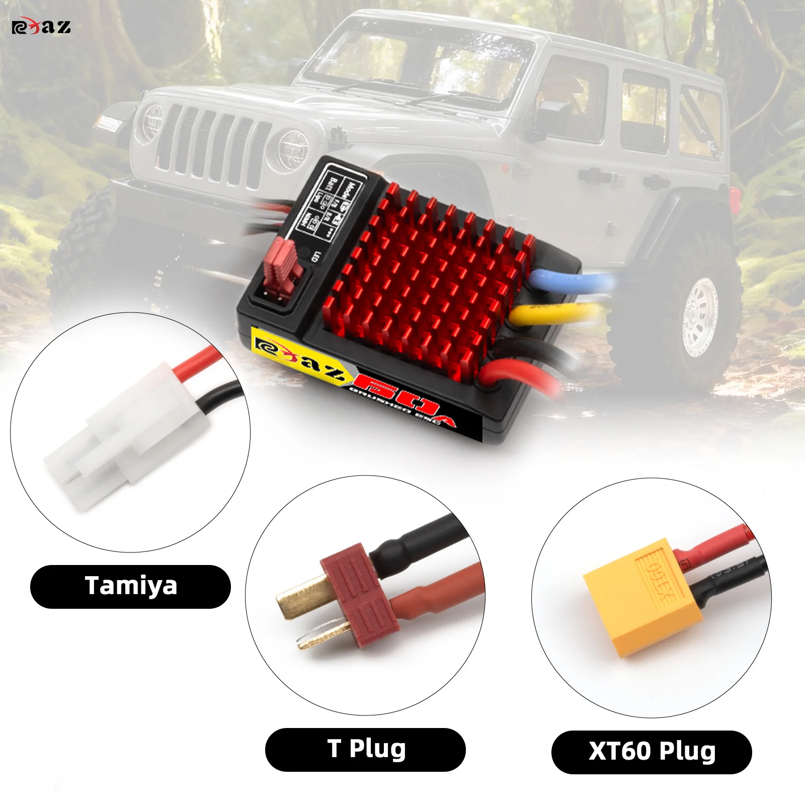 

RCXAZ RC Водонепроницаемый 60A ESC Матовый электронный регулятор скорости для 1/10 1/12 RC Car Rock Crawler Boat SCX10 TRX4 TRX6 CC01 D90