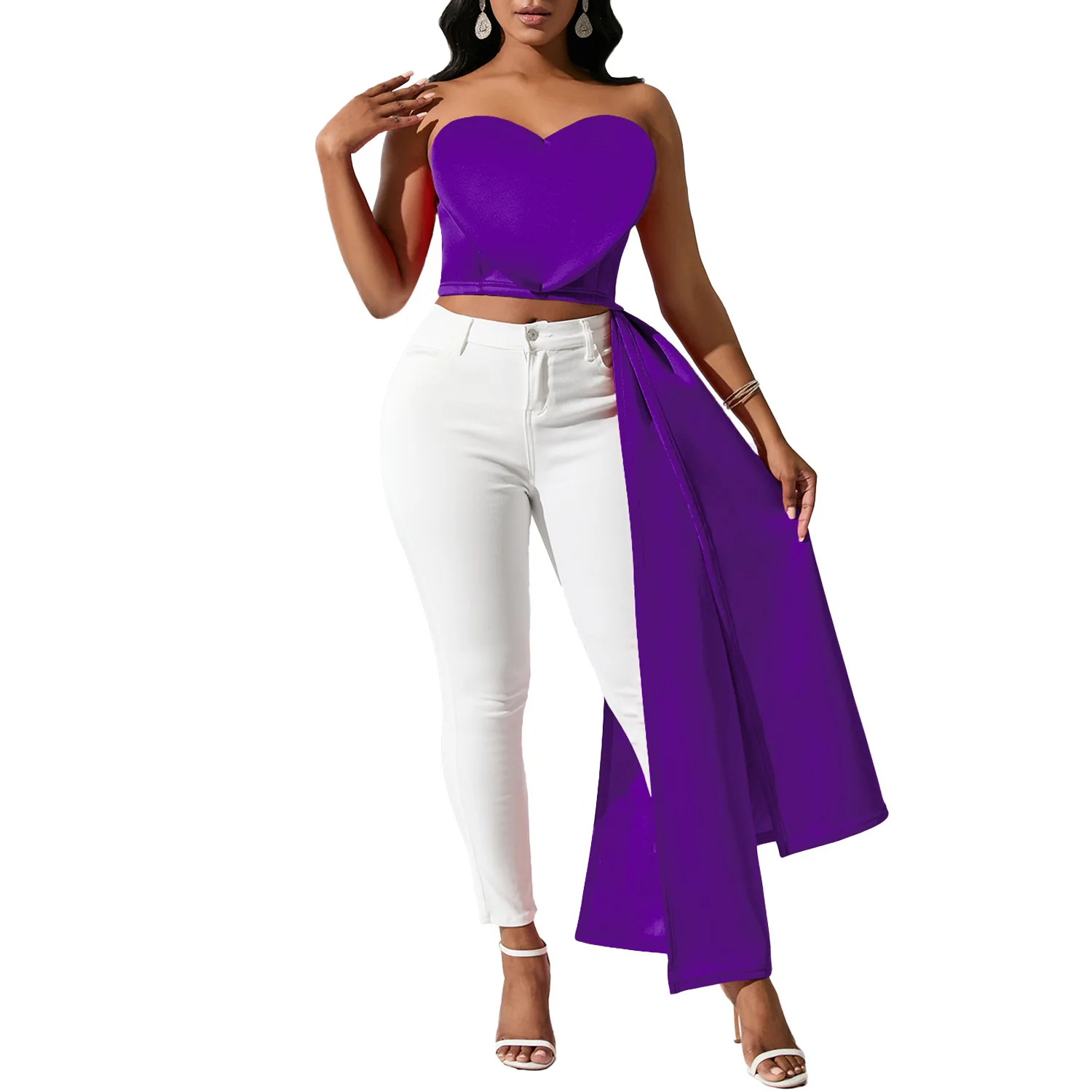 Polyester African Clothes for Women Summer Sexy African Sleeveless Purple Yellow Red Tops African T-shirts African Clothing