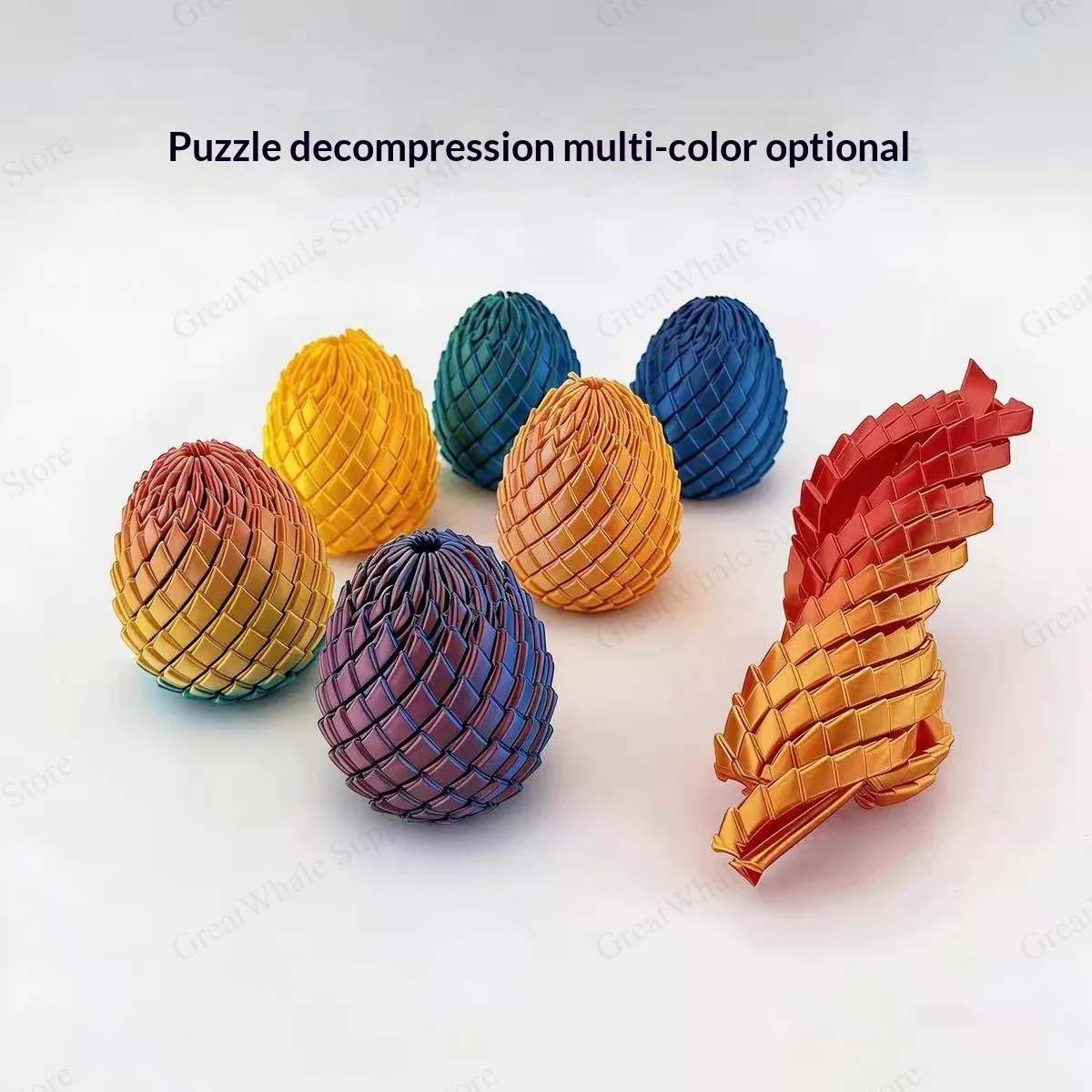 3D Print Decompression Dragon Egg Toy - Smooth Rotating Fidget Ball ADHD Anxiety Relief Eco-Safe Finger Toy for Children Adults