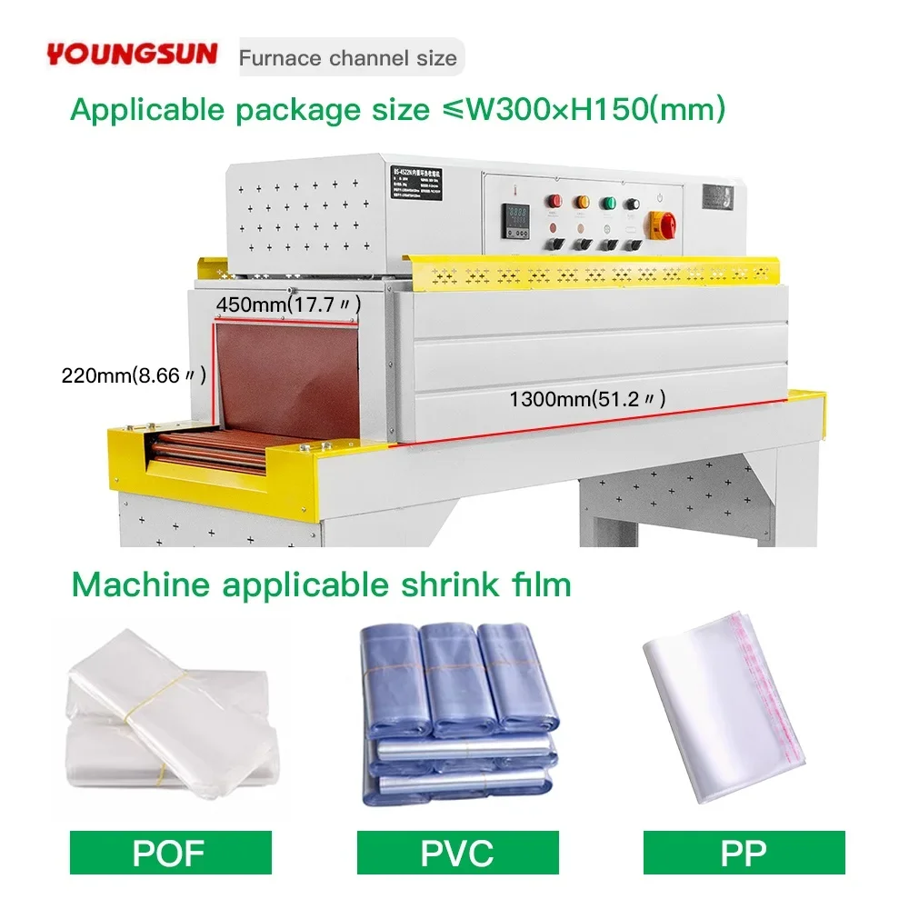 4522N Automatic Internal Circulation Heat Packing Machine Shrink Wrapping Machine for Plastic Film Bag Carton Case Packaging