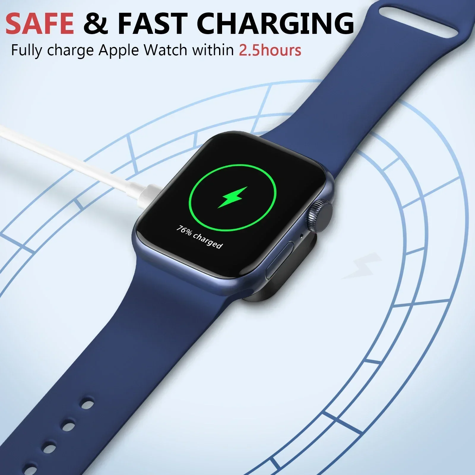 Fast Magnetic Watch Wireless Charger for Apple Watch 9 8 7 6 5 SE 4 3 2 Ultra iWatch Dock Adapter Type C 8Pin Portable Charging