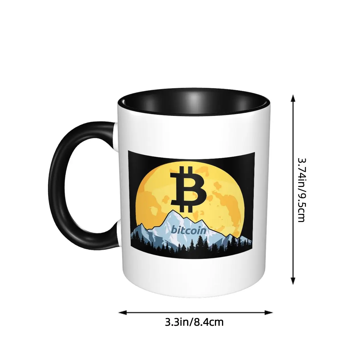 Bitcoin To The Moon Mug Funny Ceramic Coffee Cups Tea Mugs Milk Cup Drinkware Gift for Woman Man
