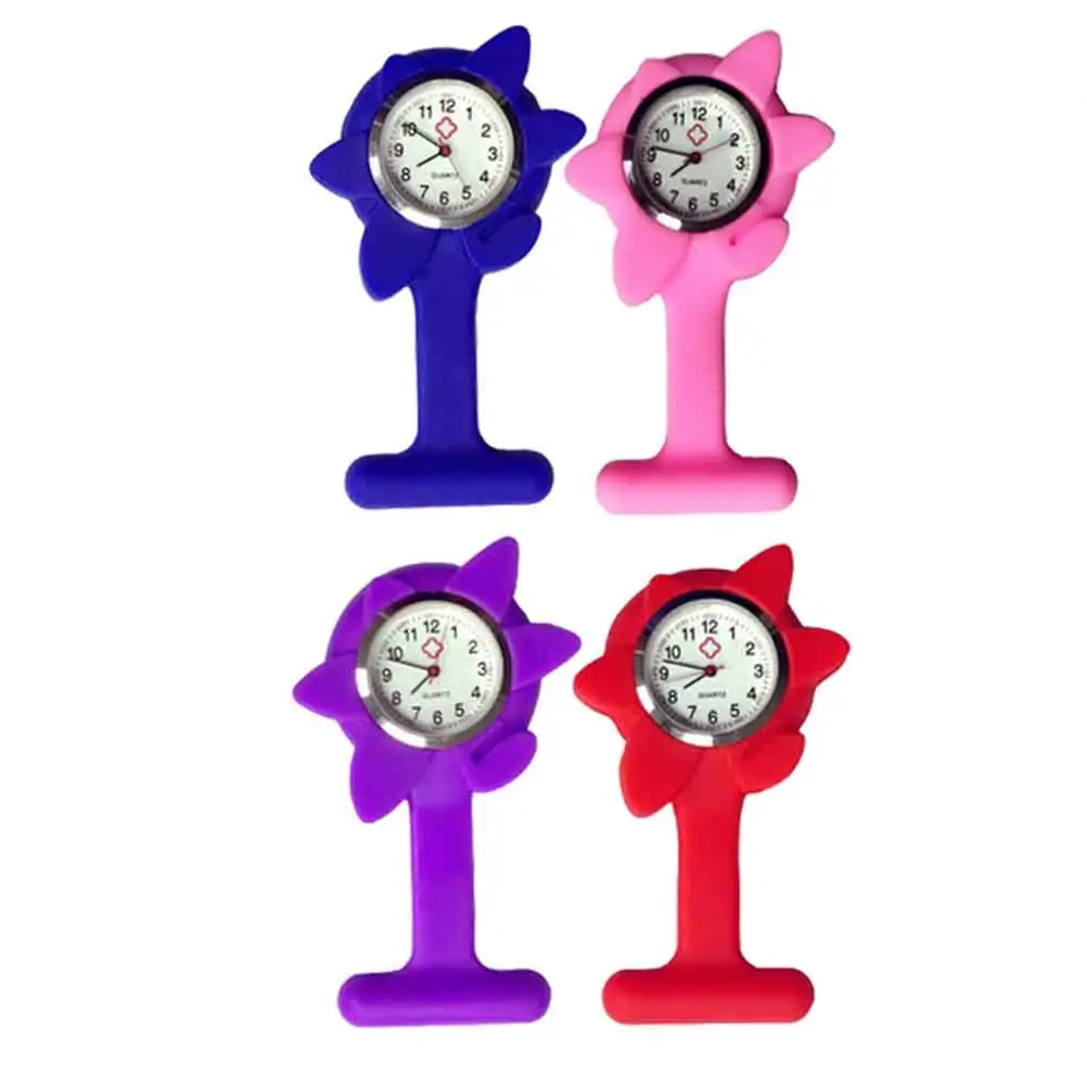 

Sunflower Design Medical Hanging Watch Silicone Pocket Watch For Nurses Purple Durable Doctor Nurse Gift Decoration Delicate