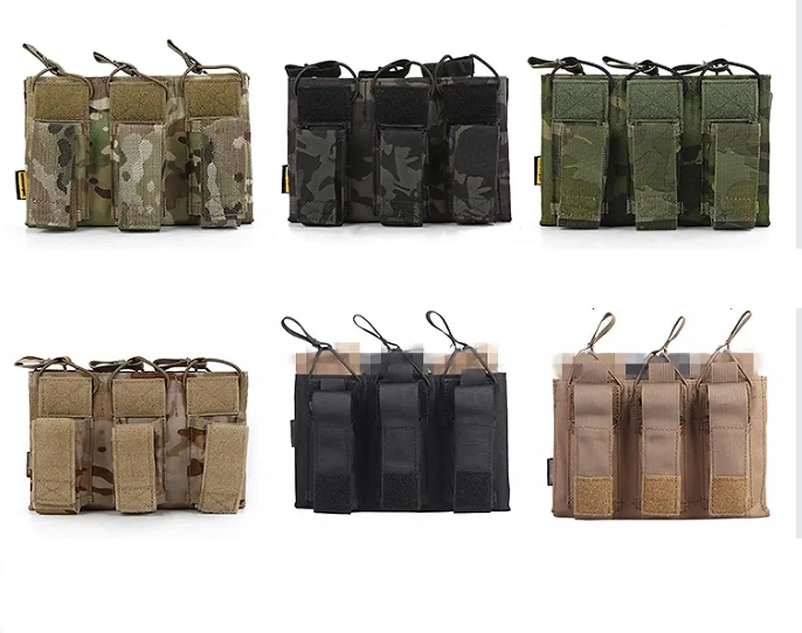  Double Open Top Magazine Pouch for 5.56 Pistol Airsoft Combat Molle MAG Pouch