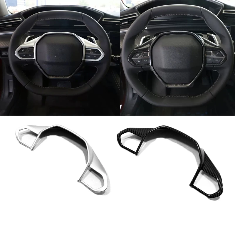 

Для Peugeot E-208 508 208 3008 GT 4008 5008 2016-2020 ABS углеродное волокно украшение на руль автомобиля аксессуары для интерьера