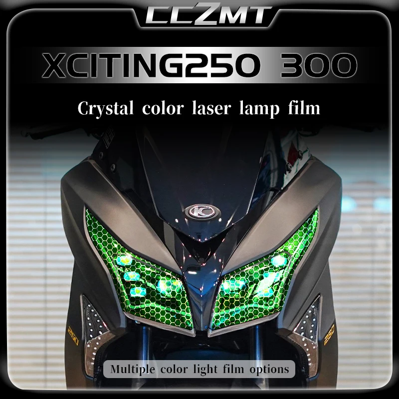 For KYMCO XCiting 250 300 headlight protection film honeycomb laser light film transparent film modification accessories