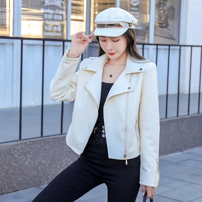 

Biker Jackets Womens Jacket Air Hood Leather Panelled Oversized Outdoor College Youthful Street Urban Windproof Cozy Lined Retro