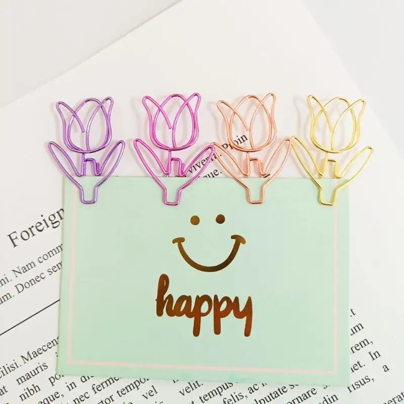 20 PCS Metal Plannner Clips Tulips Mongmarks Clips Office Paper Clips School School School Schools