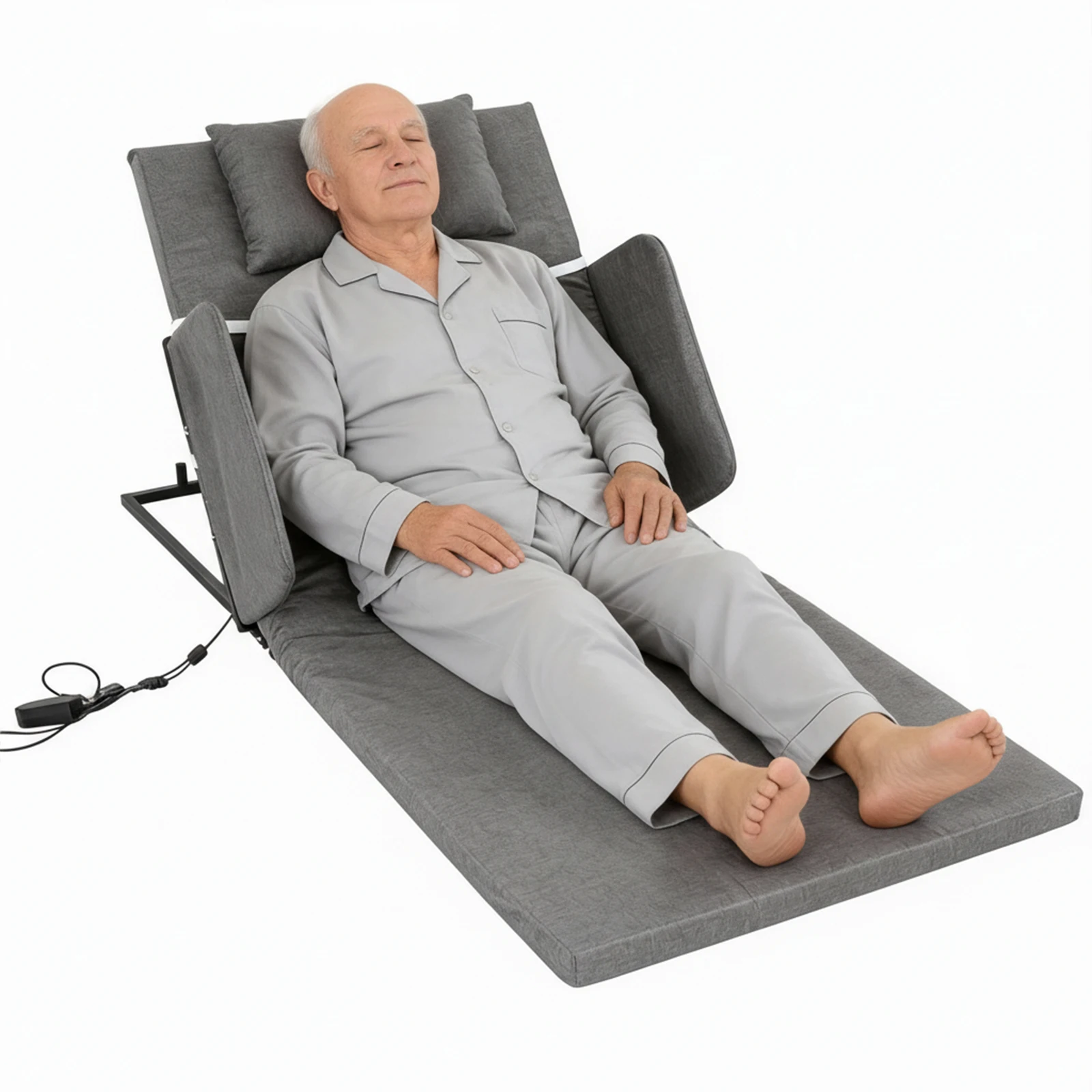 2-80° Sit-Up Back Rest Chair with Guardrails Home-Use Lifting Mattress Load Max 330 Lbs for Sleeping Reading Relaxing